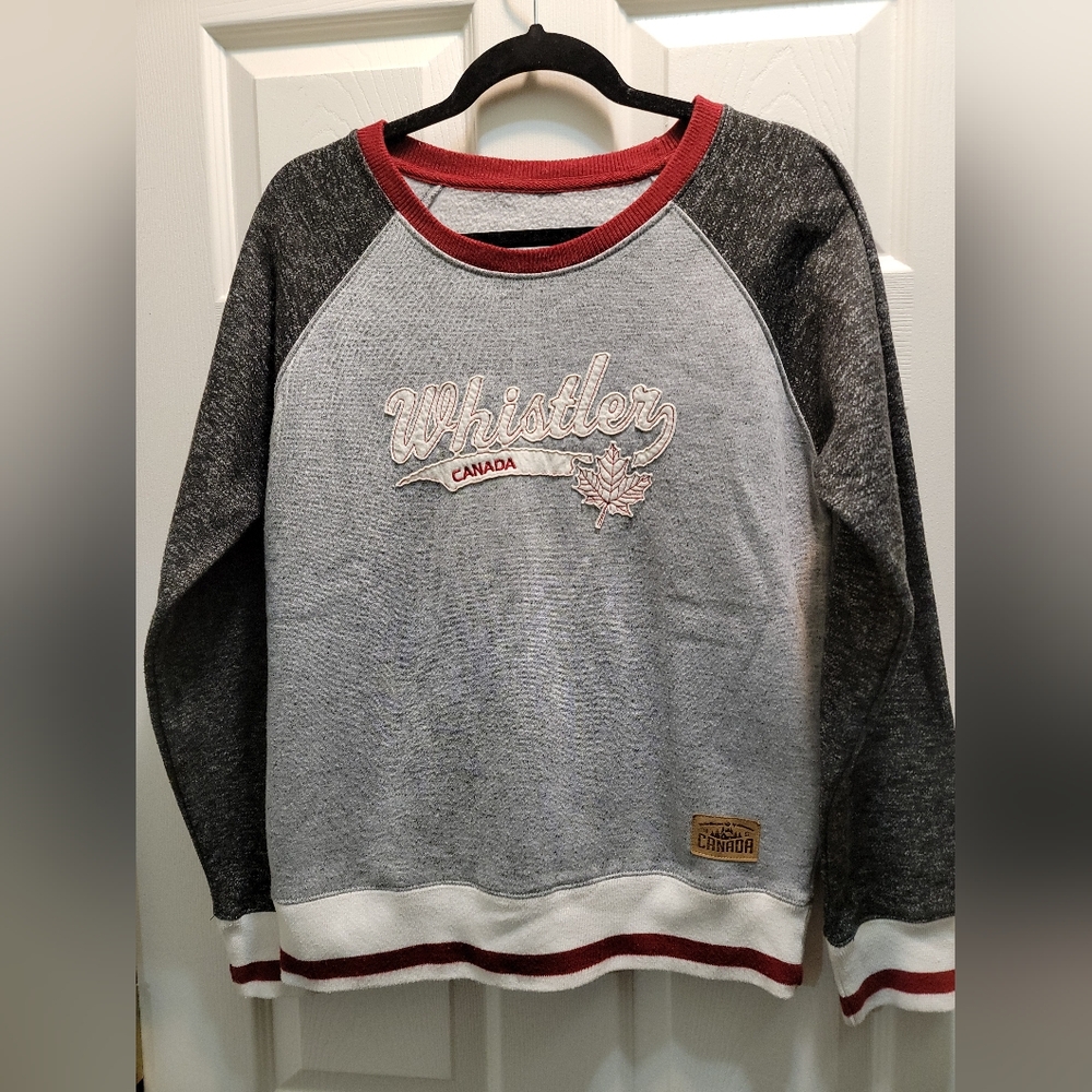 Whistler Canada Red/gray Sweatshirt 20 In Pit To Pit, 23 Long, no tag